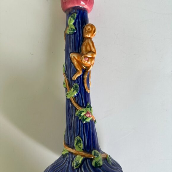 Belle Casa Candle Holder Tropical Theme, Monkey Claimbing Branch, By Ganz - Picture 5 of 5